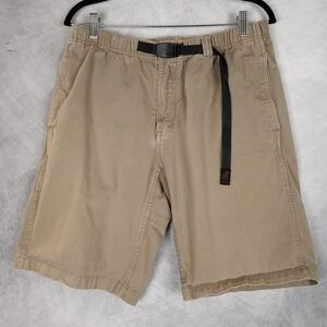 Gramicci Shorts Mens Large Beige Canvas Belted Elastic Waist Chino Outdoor